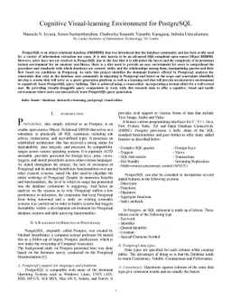 Cognitive Visual-learning Environment for PostgreSQL