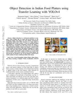 Object Detection in Indian Food Platters using Transfer Learning with
  YOLOv4