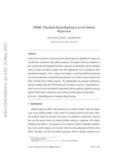 THOR: Threshold-Based Ranking Loss for Ordinal Regression