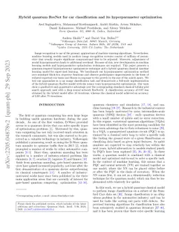 Hybrid quantum ResNet for car classification and its hyperparameter
  optimization