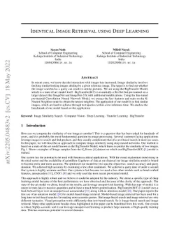 Identical Image Retrieval using Deep Learning