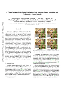 A Closer Look at Blind Super-Resolution: Degradation Models, Baselines,
  and Performance Upper Bounds