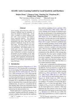 ALLSH: Active Learning Guided by Local Sensitivity and Hardness