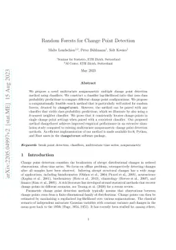 Random Forests for Change Point Detection
