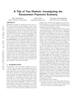 A Tale of Two Markets: Investigating the Ransomware Payments Economy