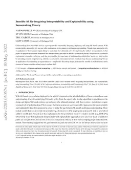 Sensible AI: Re-imagining Interpretability and Explainability using
  Sensemaking Theory