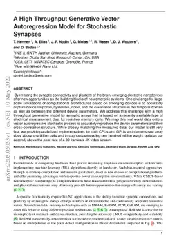 A High Throughput Generative Vector Autoregression Model for Stochastic
  Synapses