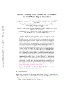 MM-RealSR: Metric Learning based Interactive Modulation for Real-World
  Super-Resolution