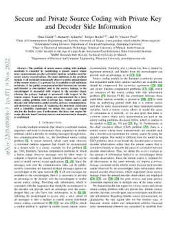 Secure and Private Source Coding with Private Key and Decoder Side
  Information