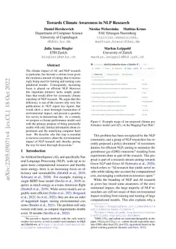 Towards Climate Awareness in NLP Research