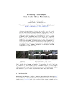 Learning Visual Styles from Audio-Visual Associations