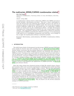The multivariate ARMA/CARMA transformation relation