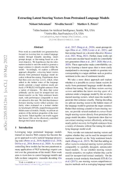 Extracting Latent Steering Vectors from Pretrained Language Models