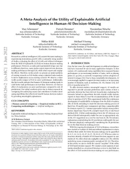 A Meta-Analysis of the Utility of Explainable Artificial Intelligence in
  Human-AI Decision-Making