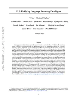 UL2: Unifying Language Learning Paradigms