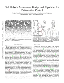 Soft Robotic Mannequin: Design and Algorithm for Deformation Control