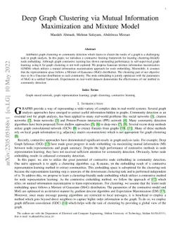 Deep Graph Clustering via Mutual Information Maximization and Mixture
  Model