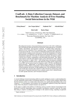 ConfLab: A Data Collection Concept, Dataset, and Benchmark for Machine
  Analysis of Free-Standing Social Interactions in the Wild