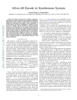 All-to-All Encode in Synchronous Systems