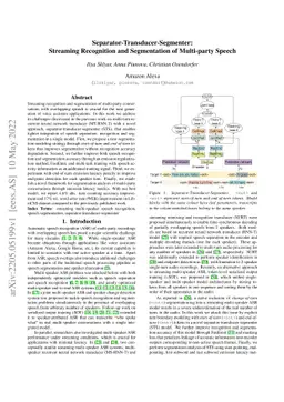 Separator-Transducer-Segmenter: Streaming Recognition and Segmentation
  of Multi-party Speech