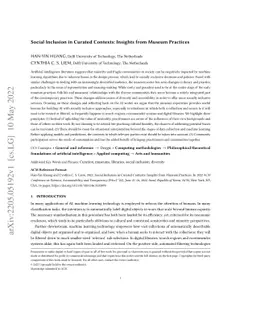 Social Inclusion in Curated Contexts: Insights from Museum Practices