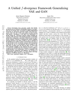 A Unified f-divergence Framework Generalizing VAE and GAN