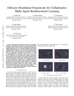 Efficient Distributed Framework for Collaborative Multi-Agent
  Reinforcement Learning