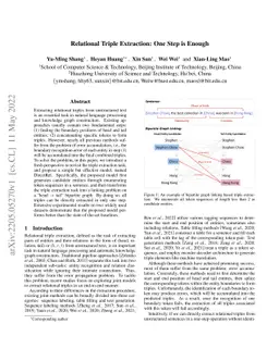 Relational Triple Extraction: One Step is Enough