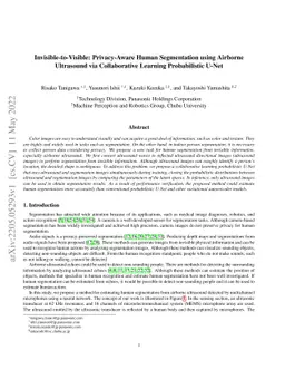 Invisible-to-Visible: Privacy-Aware Human Segmentation using Airborne
  Ultrasound via Collaborative Learning Probabilistic U-Net