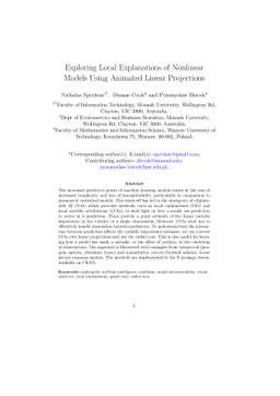Exploring Local Explanations of Nonlinear Models Using Animated Linear
  Projections
