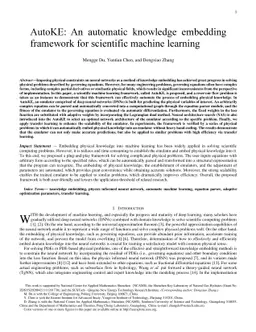 AutoKE: An automatic knowledge embedding framework for scientific
  machine learning