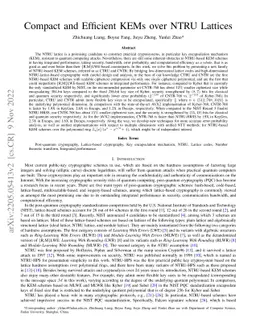 Compact and Efficient KEMs over NTRU Lattices