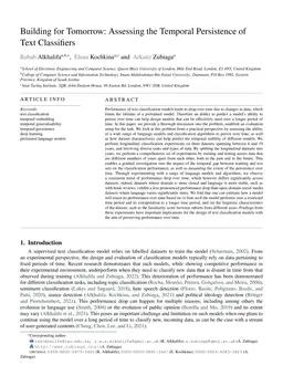 Building for Tomorrow: Assessing the Temporal Persistence of Text
  Classifiers