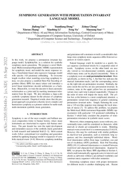 Symphony Generation with Permutation Invariant Language Model
