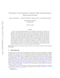 Generation of non-stationary stochastic fields using Generative
  Adversarial Networks