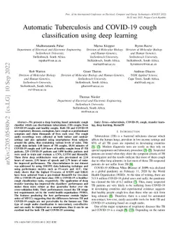 Automatic Tuberculosis and COVID-19 cough classification using deep
  learning