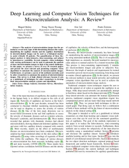 Deep Learning and Computer Vision Techniques for Microcirculation
  Analysis: A Review