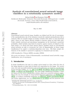 Analysis of convolutional neural network image classifiers in a
  rotationally symmetric model