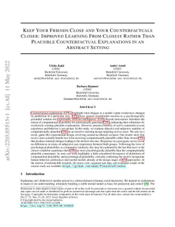 Keep Your Friends Close and Your Counterfactuals Closer: Improved
  Learning From Closest Rather Than Plausible Counterfactual Explanations in an
  Abstract Setting