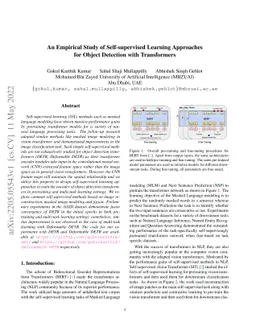 An Empirical Study Of Self-supervised Learning Approaches For Object
  Detection With Transformers