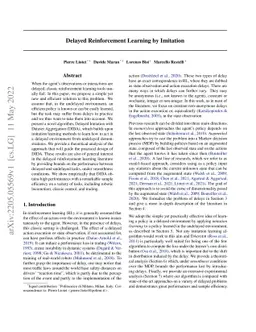 Delayed Reinforcement Learning by Imitation