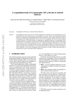 A Longitudinal Study of Cryptographic API: a Decade of Android Malware