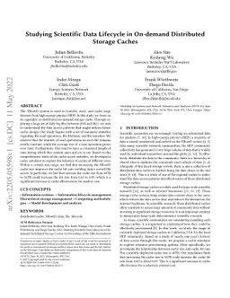 Studying Scientific Data Lifecycle in On-demand Distributed Storage
  Caches