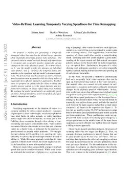 Video-ReTime: Learning Temporally Varying Speediness for Time Remapping