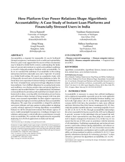 How Platform-User Power Relations Shape Algorithmic Accountability: A
  Case Study of Instant Loan Platforms and Financially Stressed Users in India