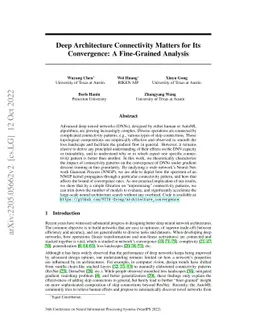 Deep Architecture Connectivity Matters for Its Convergence: A
  Fine-Grained Analysis