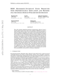 RISP: Rendering-Invariant State Predictor with Differentiable Simulation
  and Rendering for Cross-Domain Parameter Estimation