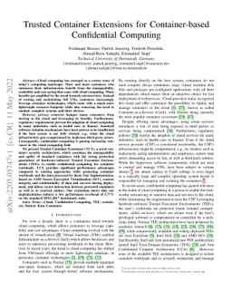 Trusted Container Extensions for Container-based Confidential Computing