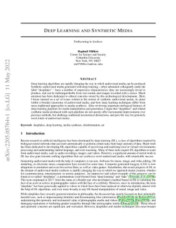 Deep Learning and Synthetic Media