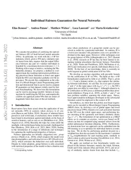 Individual Fairness Guarantees for Neural Networks